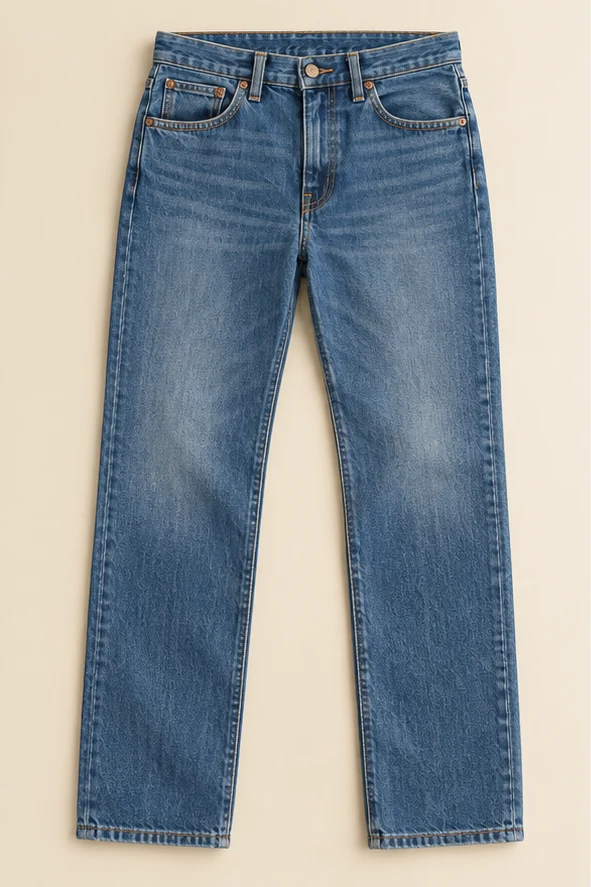 Highway Straight in Classic mid blue, front view
