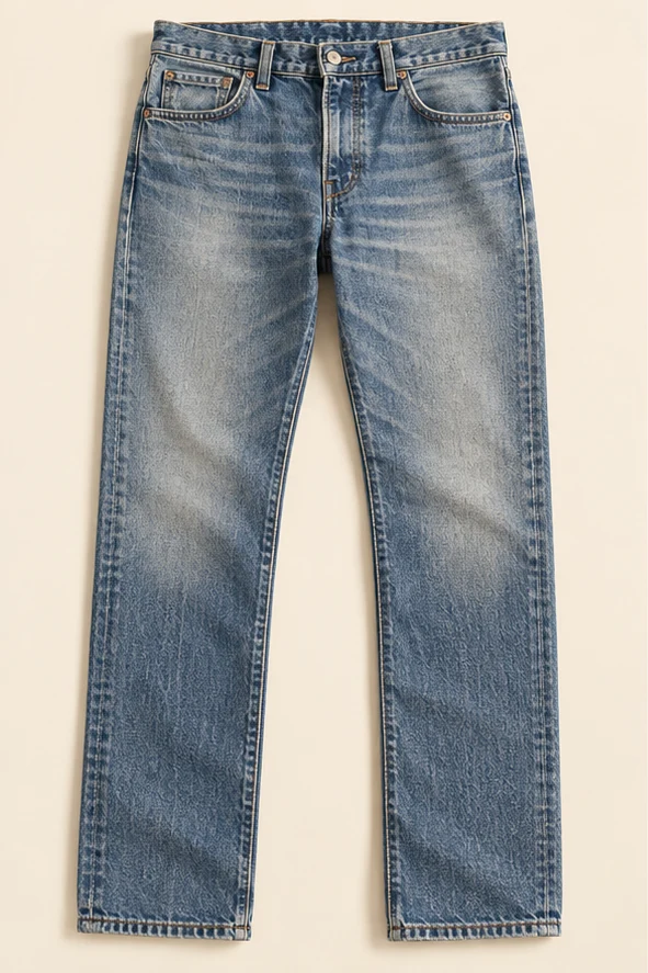 Roadside Straight — Vintage faded blue, front view